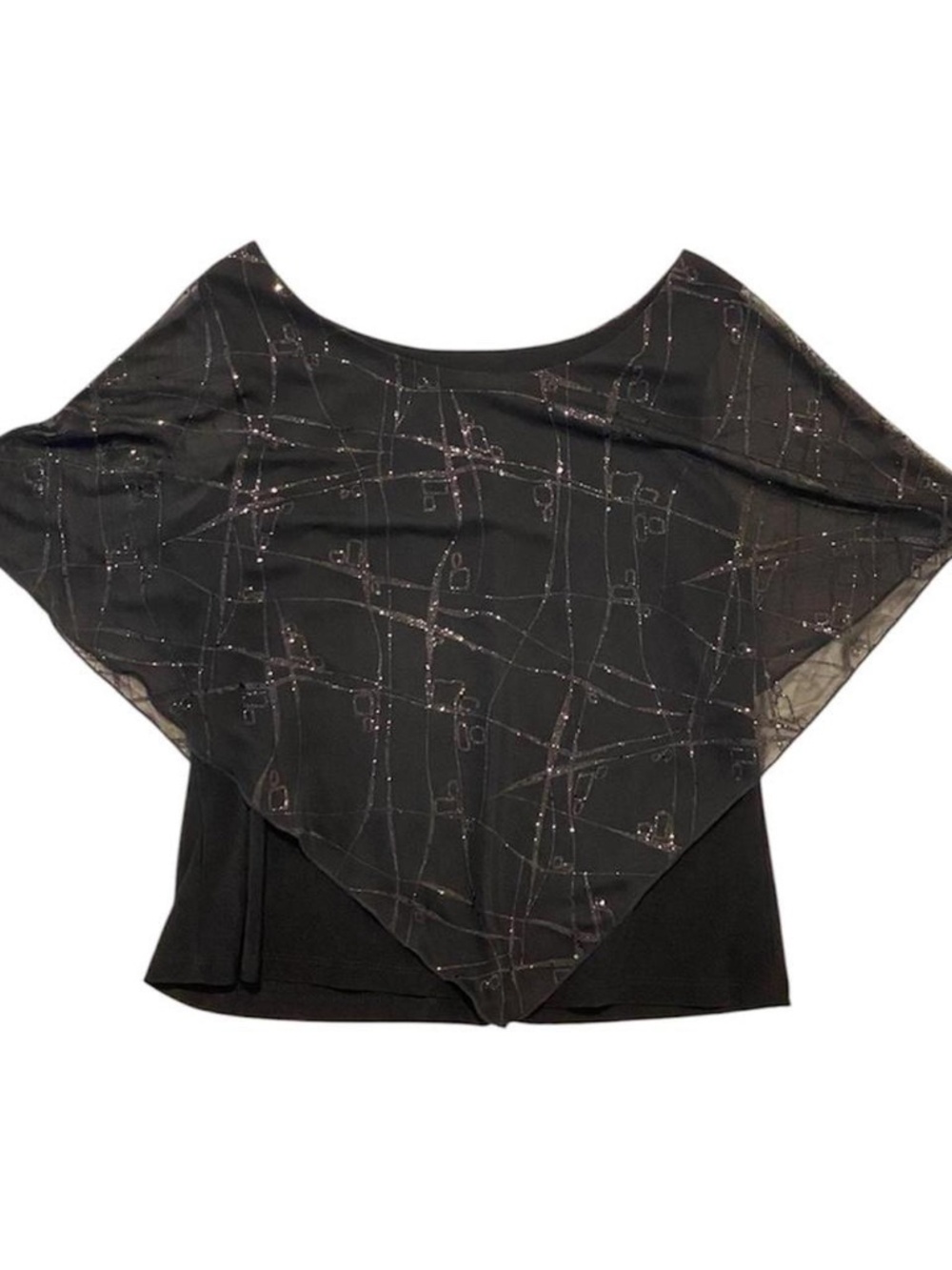 Y2k vintage Black glitter LOLLOL